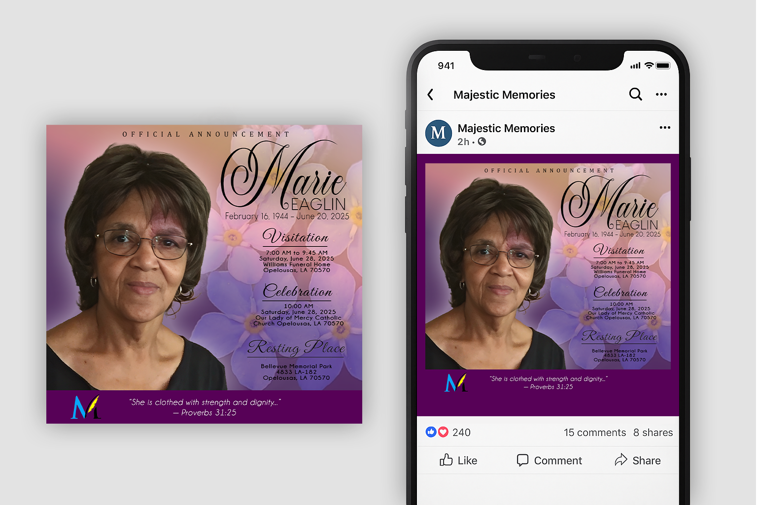 Social Media Funeral Announcement